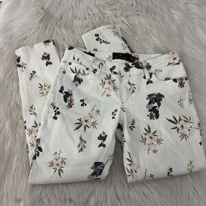 Lucky Brand womens white floral Lolita Capri jeans 2 / 26 stretch